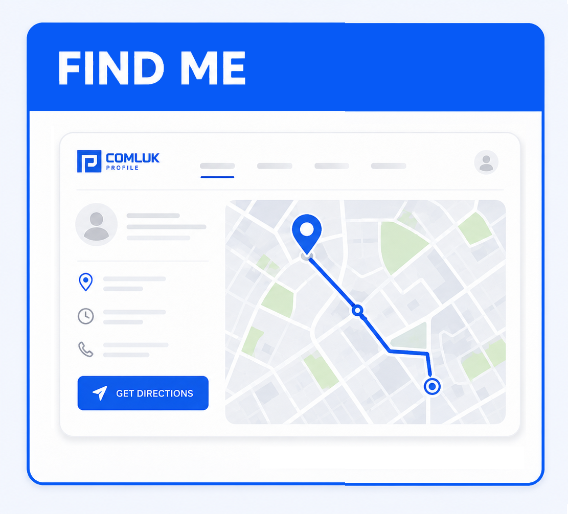 Visual representation of the COMLUK Profile Find Me add-on