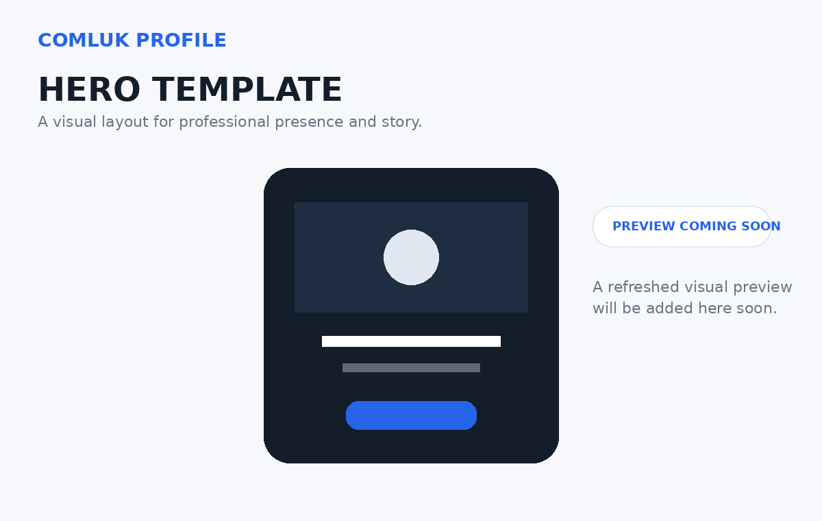 COMLUK Profile Hero template preview