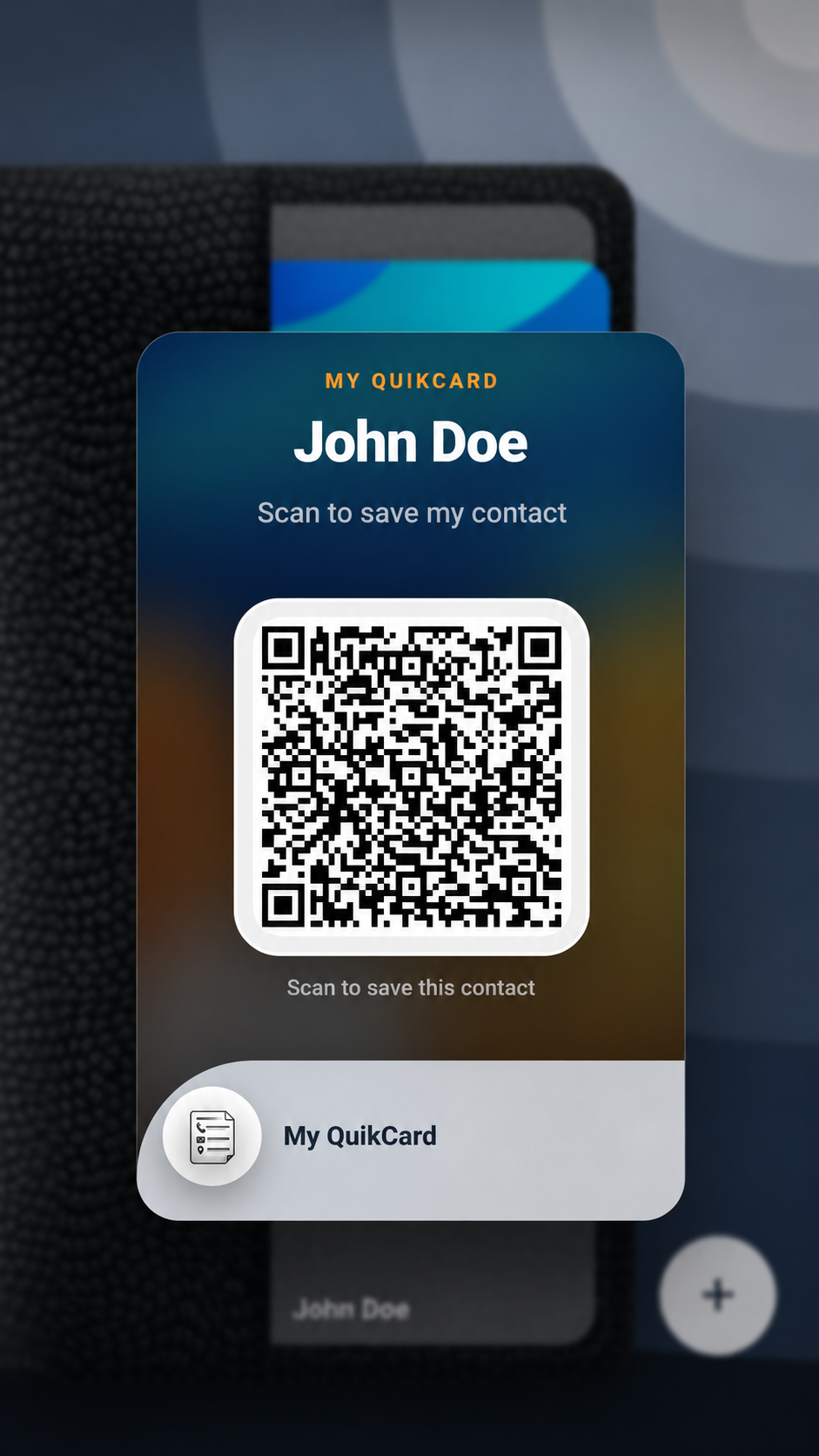 My QuikCard personal QR contact card