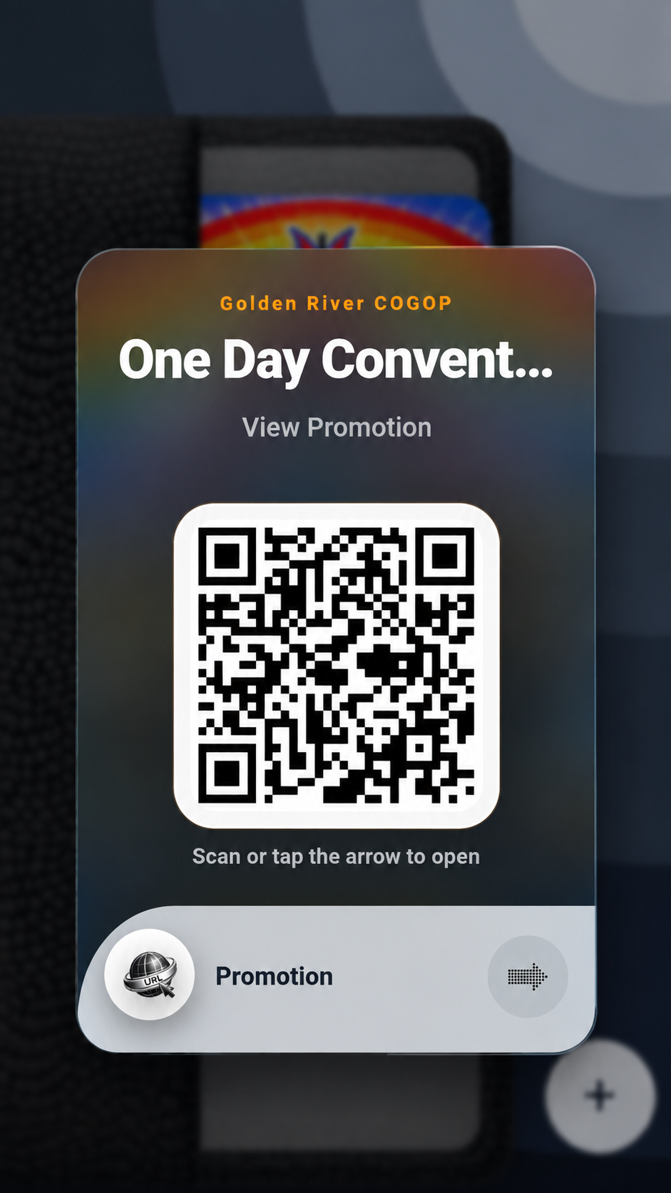 QuikCard promotional card open in the wallet